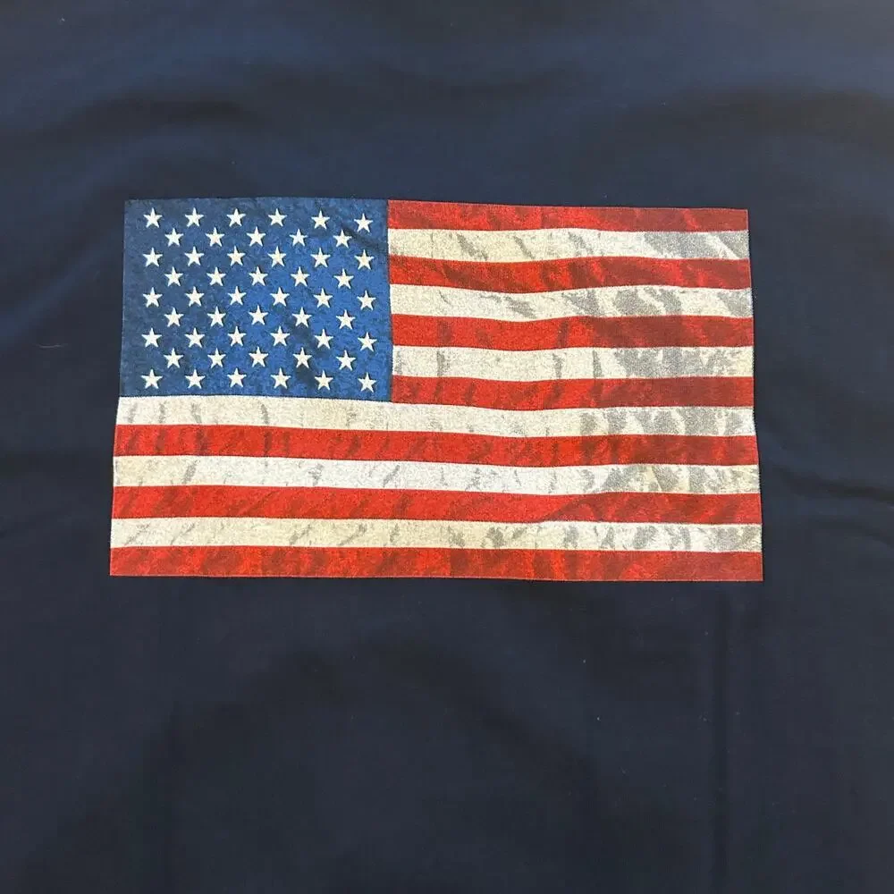 United States Navy Logo T-Shirt, 2XL, Two-Sided USA Flag Graphic, NWT - Picture 6 of 6